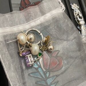 Mostly Sterling Silver Single Earrings